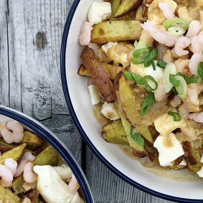 Poutine aux crevettes nordiques 