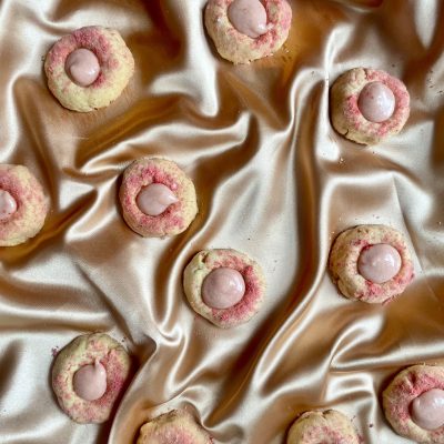 Biscuits maïs et crème de rhubarbe